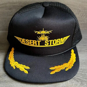 Vintage 90s Operation Desert Storm Scrambled Eggs Snapback Hat Cap Foam Mesh NOS